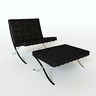 Iconic Barcelona Chair: Timeless Elegance 3D model image 1 