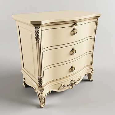 Elegant Carved Nightstand 3D model image 1 