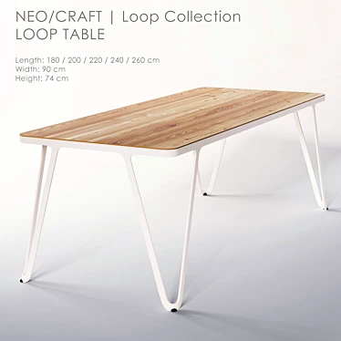 Sleek Steel & Wood Table 3D model image 1 