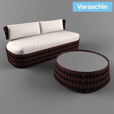 Stylish Varaschin KENTE 2P Sofa 3D model image 1 