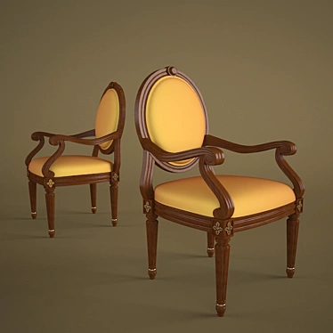 Elegant Comfort: Classic Luxury Chair 3D model image 1 