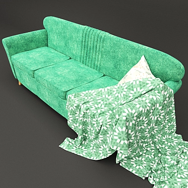 Green Corona Sofa 3D model image 1 
