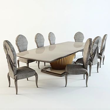 Elegant Dining Table Set by Pregno 3D model image 1 