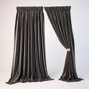 Modern Style Curtains 3D model image 1 