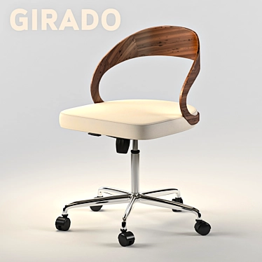 Leather Woodback Chair | Girado 3D model image 1 