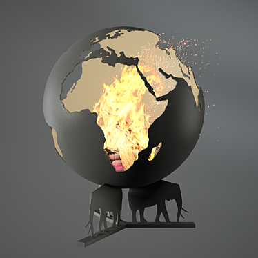 Earth Hearth: Stylish Steel Fireplace 3D model image 1 