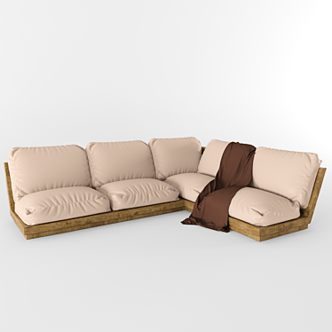 Modern Velvet Upholstered Sofa 3D model image 1 