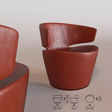 Cozy Swivel Chair - Poltrone Kono 3D model image 1 