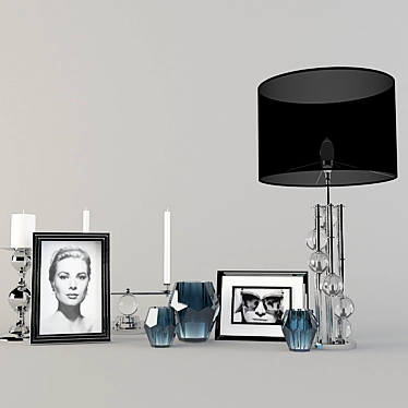 Eichholtz Decor Set: Lamp, Holders, Frames 3D model image 1 