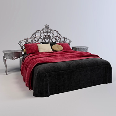 Elegant Classic Bed 3D model image 1 