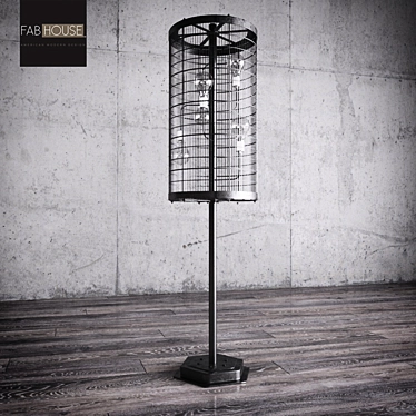 Vintage Cage Floor Lamp - Vertical