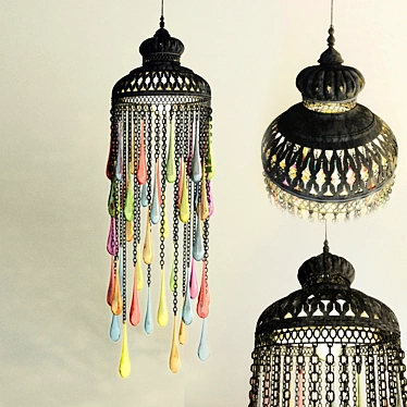 Arabic Colorful Lantern: Vibrant Illumination 3D model image 1 