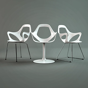 Sophisticated Dafne Metalmobile Chair 3D model image 1 