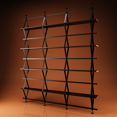 Compact Nordic Style Shelving 3D model image 1 