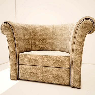 Title: Velvet Armchair with Texture Masks 3D model image 1 