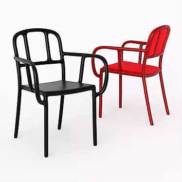 Milà Plastic Chair: Contemporary Elegance 3D model image 1 