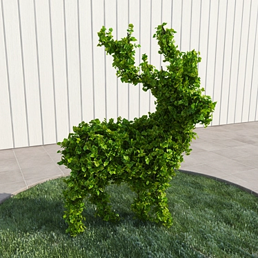 Deer in Bush: A Natural Delight 3D model image 1 