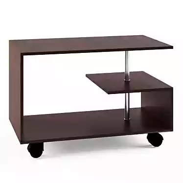 Sleek Chrome Coffee Table 3D model image 1 