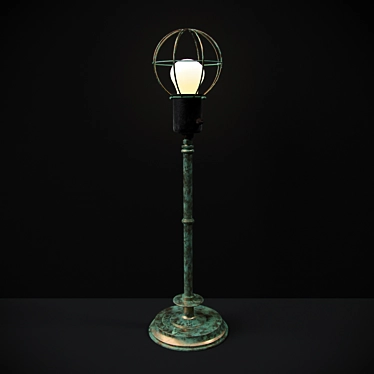 Steampunk Copper Table Lamp 3D model image 1 