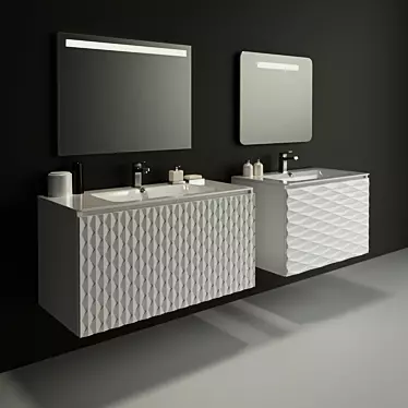 Bretta Bathroom Set: Luna & Rubicon - Elegant and Functional 3D model image 1 