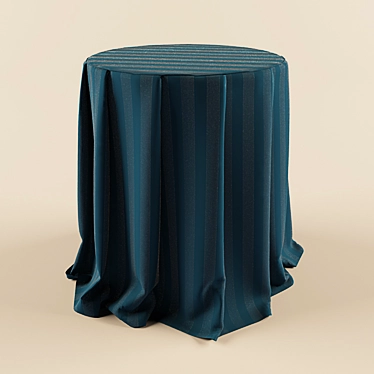 Classic Round Tablecloth with Side Table Warehouses 3D model image 1 