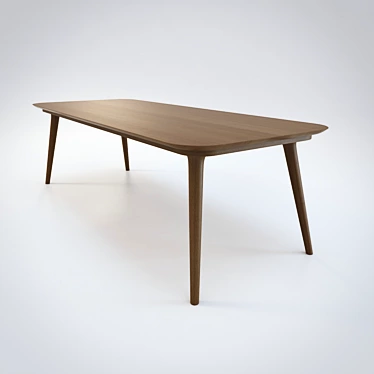 Sleek Wood Zio Dining Table 3D model image 1 