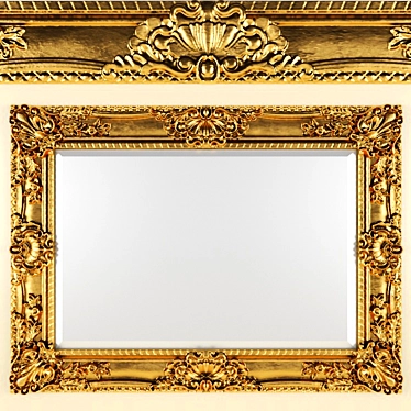 Title: Luxury Baroque Gold Mirror 3D model image 1 