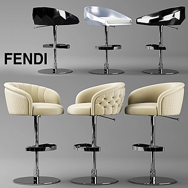 Luxury Fendi Casa Stools 3D model image 1 