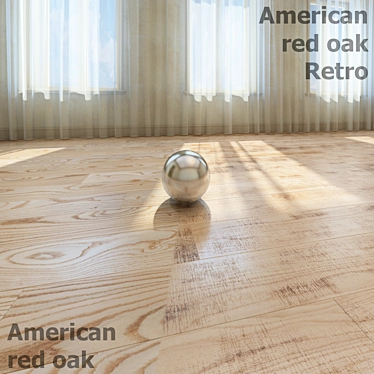 Vintage American Red Oak 3D model image 1 