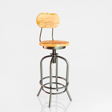 Vintage American Bar Stool 3D model image 1 