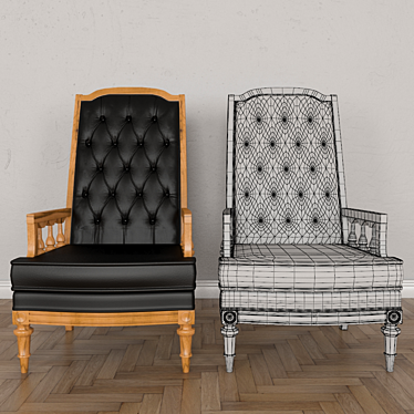 Elegant Vintage Tufted Chair 3D model image 1 