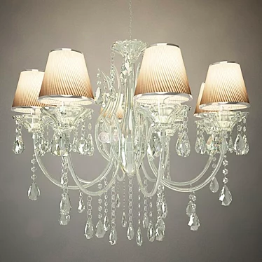 Elegant Crystal Chandelier - Colosseo 80314/8 Clementina Chrome 3D model image 1 