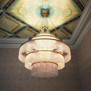 Soviet chandelier with a fragment of the Soviet ceiling and walls