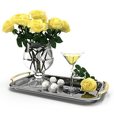 Elegant Rose Composition 3D model image 1 