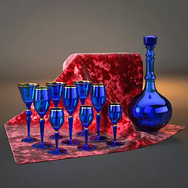 A set of glasses with a decanter