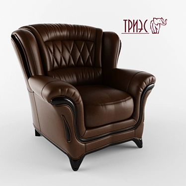 Classic chair made of genuine leather with wooden décor Diana-7 (Factory TRIES)