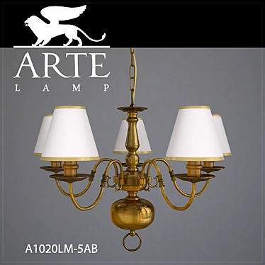 Elegant Amber Chandelier 3D model image 1 