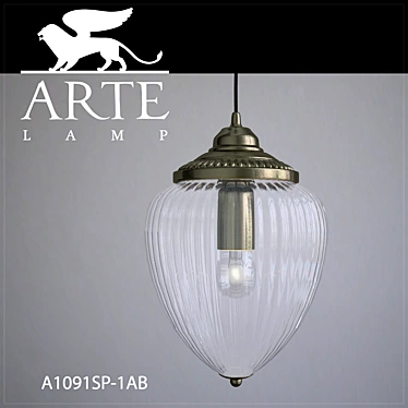 Elegant Bronze Hanging Lamp 3D model image 1 