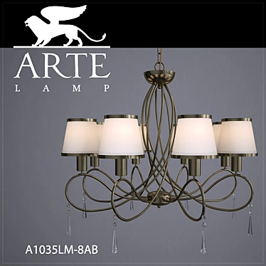 Elegant Chandelier with Artistic Design 3D model image 1 