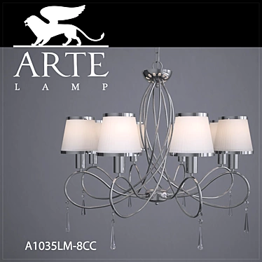 Elegant SS Chandelier: ARTE LAMP A1035LM 3D model image 1 