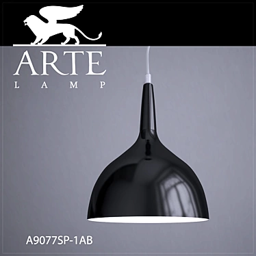 Elegant Black Pendant Lamp 3D model image 1 