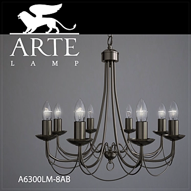 Elegant 8-Light Chandelier 3D model image 1 