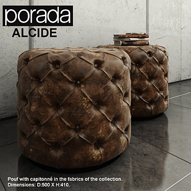 Elegant Porada Alcide Pouf 3D model image 1 