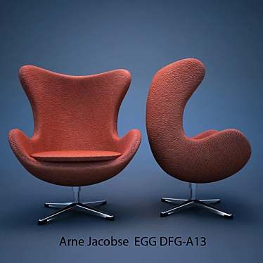 Elegant EGG Armchair by Arne Jacobsen 3D model image 1 