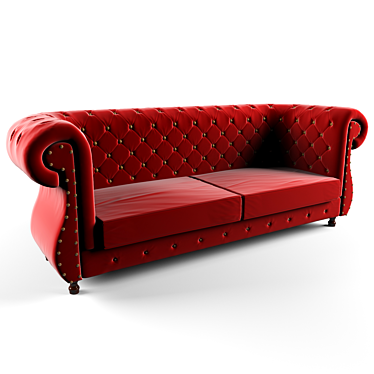 Elegant Chesterfield Sofa 3D model image 1 