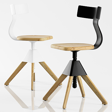 Adjustable Height Swivel Stool 3D model image 1 