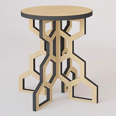 Modern Honeycomb Stool: Eye-catching Eco-friendly Design 3D model image 1 