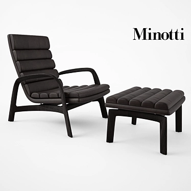 Luxury Minotti Saville Armchair & Stool: Exquisite Design for Stylish Spaces 3D model image 1 