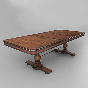 Elegant Oak Dining Table 3D model image 1 