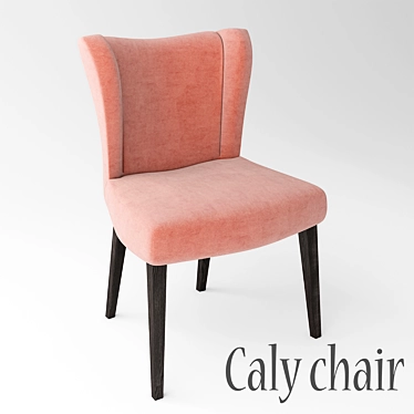 Plush Sit, Wood Legs: Caly Chair 3D model image 1 